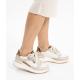 Baskets GARDA Cuir Crème Sand Beige Leopard ARA SHOES 57702-16 lacet + zip talon compensé