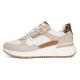 Baskets GARDA Cuir Crème Sand Beige Leopard ARA SHOES 57702-16 lacet + zip talon compensé