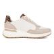Baskets GARDA Cuir Crème Sand Beige Leopard ARA SHOES 57702-16 lacet + zip talon compensé