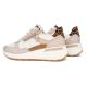 Baskets GARDA Cuir Crème Sand Beige Leopard ARA SHOES 57702-16 lacet + zip talon compensé