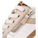 Baskets GARDA Cuir Crème Sand Beige Leopard ARA SHOES 57702-16 lacet + zip talon compensé