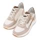 Baskets GARDA Cuir Crème Sand Beige Leopard ARA SHOES 57702-16 lacet + zip talon compensé