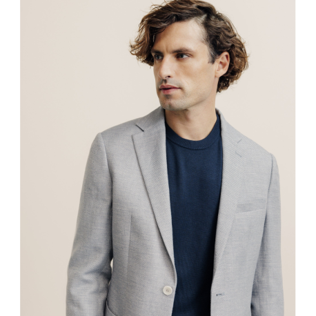 Veste casual 2 boutons bleue IZAC
