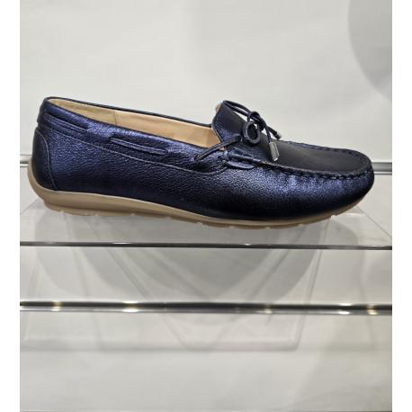 Mocassins ALABAMA  Cuir Marine Irisé FEMME CONFORTABLE 12-19212-32  noeud coup de pied