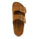Mules claquettes HC.BIO56 en Daim monochrome TAN Cognac avec 2 boucles de côté COLORS OF CALIFORNIA Femme