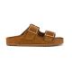 Mules claquettes HC.BIO56 en Daim monochrome TAN Cognac avec 2 boucles de côté COLORS OF CALIFORNIA Femme
