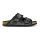 Mules 2 boucles HC.BIO406 NOIR Toile frangée clous, boucles assortis COLORS OF CALIFORNIA Femme