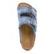 Mules 2 boucles HC.BIO406 BLEU JEAN Toile frangée clous, boucles assortis COLORS OF CALIFORNIA Femme