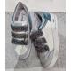 Baskets SEMERDJIAN scratchs paillettes Bleu ciel Rose semelle amovible glitter pailletes femme GAREN 11639
