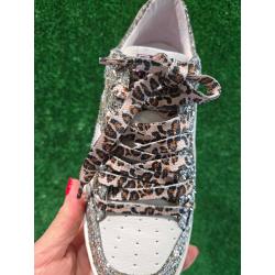 Basket NOUBAR Blanc/ Glitter argent paillettes B727 lacet blanc SMR23 semelle amovible