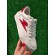 Basket NOUBAR Blanc/ Glitters Rouge paillettes A531 lacet Blanc SMR23 semelle amovible