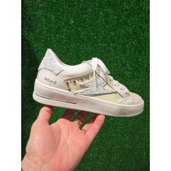 Basket NOUBAR Blanc/ Glitters Bleu Ciel paillettes A125 lacet Blanc semelle amovible