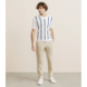 Polo en maille à rayures blanc IZAC