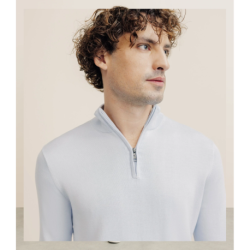 Pull col montant demi zippé bleu ciel IZAC