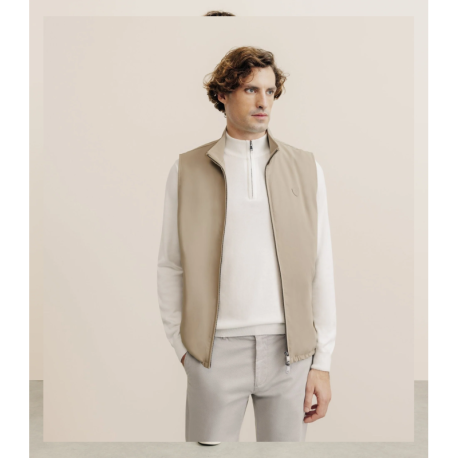 Blouson sans manche beige IZAC