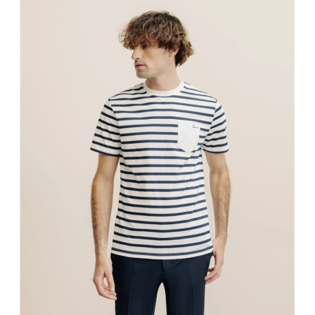 T-shirt marinière marine IZAC