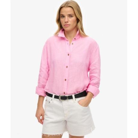 SUPERDRY Chemise boyfriend décontractée en lin