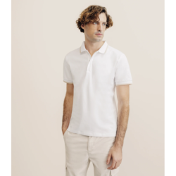 Polo zip blanc IZAC
