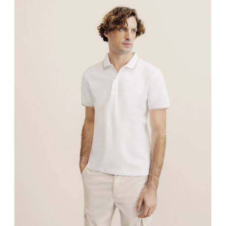 Polo zip blanc IZAC