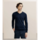 Pull col V manches longues marine