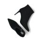 Bottine SOFIA G8 Cuir Suédé NOIR synthetique à talon fin de 7cm forme pointue fermeture éclair pour l'enfiler