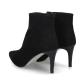 Bottine SOFIA G8 Cuir Suédé NOIR synthetique à talon fin de 7cm forme pointue fermeture éclair pour l'enfiler