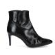 Bottine SOFIA G8 Cuir Suédé NOIR synthetique à talon fin de 7cm forme pointue fermeture éclair pour l'enfiler