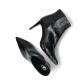 Bottine SOFIA G8 Cuir VERNIS NOIR synthetique à talon fin de 7cm forme pointue fermeture éclair pour l'enfiler