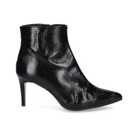 Bottine SOFIA G8 Cuir VERNIS NOIR synthetique à talon fin de 7cm forme pointue fermeture éclair pour l'enfiler