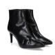 Bottine SOFIA G8 Cuir VERNIS NOIR synthetique à talon fin de 7cm forme pointue fermeture éclair pour l'enfiler
