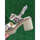 Sandales SOFTWAVES 8.96.14 talon bottier BEVERLY CUIR CRÈME /Broderies Black fantaisie