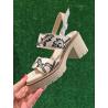 Sandales SOFTWAVES 8.96.14 talon bottier BEVERLY CUIR CRÈME /Broderies Black fantaisie