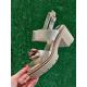 Sandales SOFTWAVES 8.96.14 talon bottier BIRDIE CUIR DORE PLATINO fantaisie