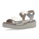 Sandales BILBAO compensées look féminin 33518-07 Cuir nubuck Herve vert ARA SHOES 2 scratchs pour fermeture