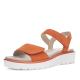 Sandales BILBAO compensées look féminin 33518-18 Cuir nubuck ORANGE ARA SHOES 2 scratchs pour fermeture