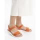 Sandales BILBAO compensées look féminin 33518-18 Cuir nubuck ORANGE ARA SHOES 2 scratchs pour fermeture