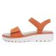 Sandales BILBAO compensées look féminin 33518-18 Cuir nubuck ORANGE ARA SHOES 2 scratchs pour fermeture