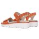 Sandales BILBAO compensées look féminin 33518-18 Cuir nubuck ORANGE ARA SHOES 2 scratchs pour fermeture