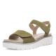 Sandales BILBAO compensées look féminin 33518-07 Cuir nubuck Herve vert ARA SHOES 2 scratchs pour fermeture