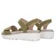 Sandales BILBAO compensées look féminin 33518-07 Cuir nubuck Herve vert ARA SHOES 2 scratchs pour fermeture