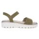 Sandales BILBAO compensées look féminin 33518-07 Cuir nubuck Herve vert ARA SHOES 2 scratchs pour fermeture
