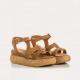 SANDALES  WENDY CUIR MÉTAL ÉCLAT CHAMPAGNE femme semelle épaisse boucle de fermeture élégante