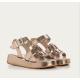 SANDALES  WENDY CUIR MÉTAL ÉCLAT CHAMPAGNE femme semelle épaisse boucle de fermeture élégante