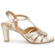 Sandale habillé JB MARTIN LUCIA Cuir doré talon 8cm bride cheville femme boucle pour fermeture 