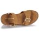 Sandales JB MARTIN cuir V.V. Croûte CAMEL DÉLIA semelle épaisse avec deux brides réglables avec boucles