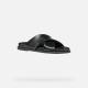 Mules plates femme 2 bandes croisées design contemporain GEOX D55YWB CUIR NOIR ADELASH