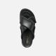 Mules plates femme 2 bandes croisées design contemporain GEOX D55YWB CUIR NOIR ADELASH
