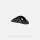 Mules plates femme 2 bandes croisées design contemporain GEOX D55YWB CUIR NOIR ADELASH