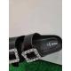 Mules claquettes GEOX Cuir Noir boucle strass fantaisie D45Y3A BRIONIA R