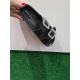 Mules claquettes GEOX Cuir Noir boucle strass fantaisie D45Y3A BRIONIA R